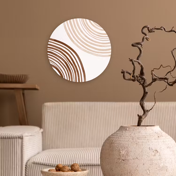 round wall art - Lines - Minimalist - Art - Lijnen - Minimalistisch - Kunst Wandcirkel kunststof plaat 5mm dik klein