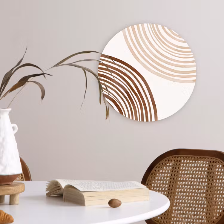 round wall art - Lines - Minimalist - Art - Lijnen - Minimalistisch - Kunst Wandcirkel kunststof plaat 5mm dik klein