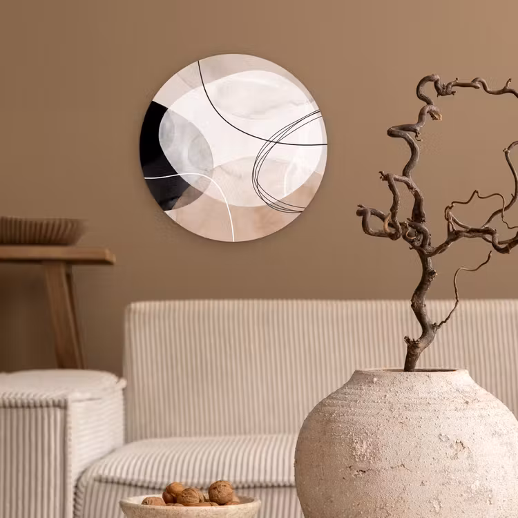 round wall art - Lines - Wavy - Art - Lijnen - Golvend - Kunst Wandcirkel kunststof plaat 5mm dik klein