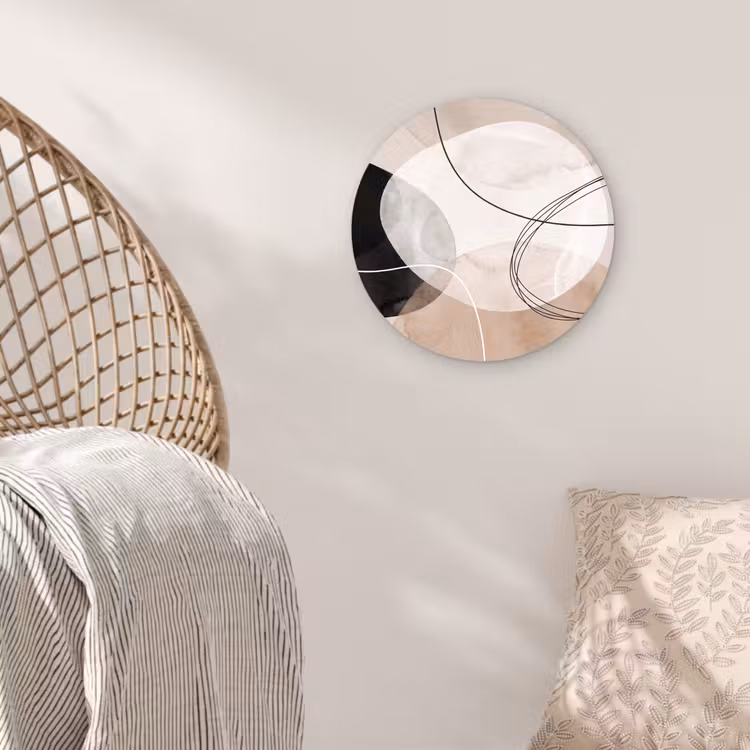 round wall art - Lines - Wavy - Art - Lijnen - Golvend - Kunst Wandcirkel kunststof plaat 5mm dik klein