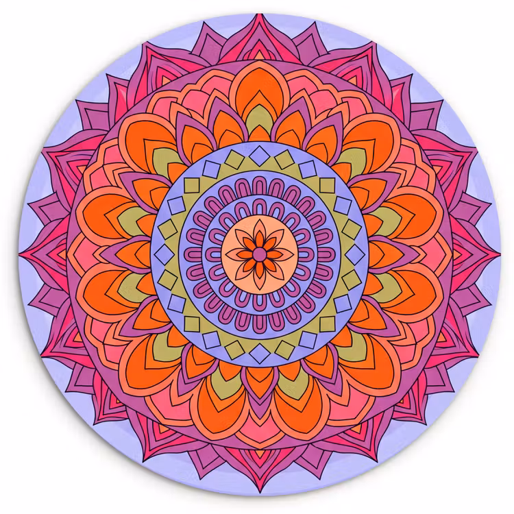 Mandala - Cirkel - Abstract - Kleurrijk - Patroon Wandcirkel kunststof plaat 5mm dik klein -3d