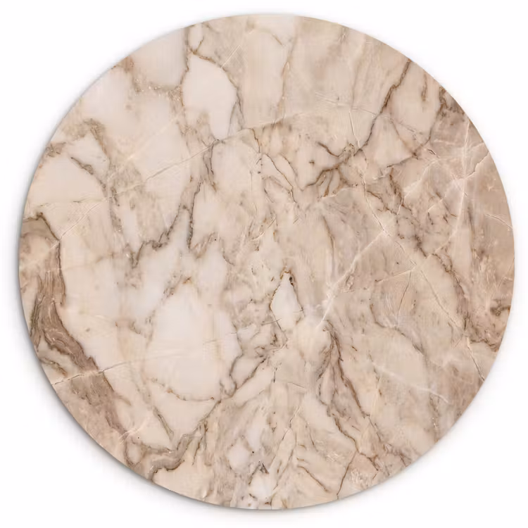 Marmer - Aderen - Textuur - Beige - Modern Wandcirkel kunststof plaat 5mm dik klein -3d