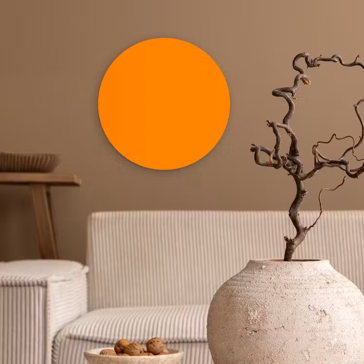 Marigold - Glow - Oranje Wandcirkel kunststof plaat 5mm dik klein 188 -sfeer1