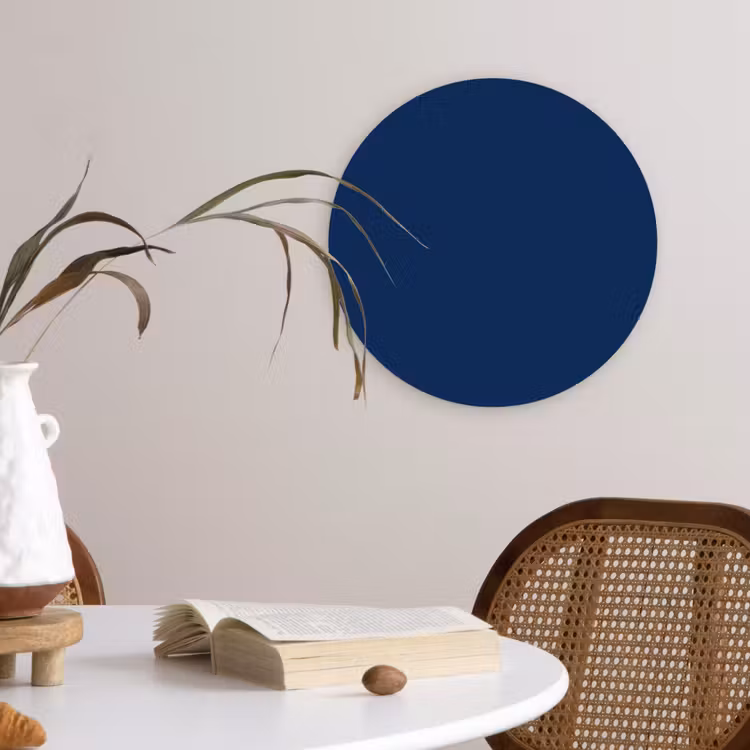 Midnight - Navy - Blauw Wandcirkel kunststof plaat 5mm dik klein 188 -sfeer4