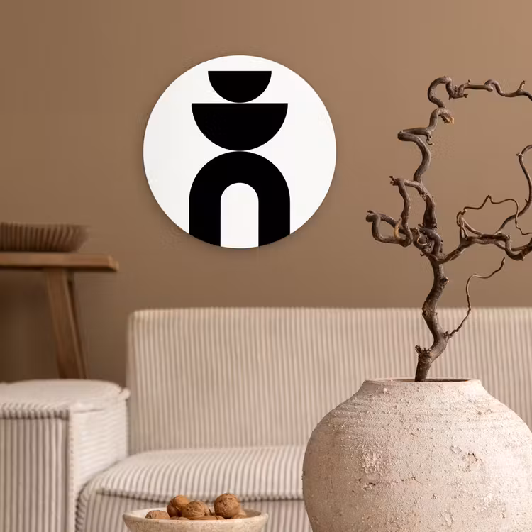 round wall art - Minimalist - Art - White - Minimalistisch - Kunst - Wit Wandcirkel kunststof plaat 5mm dik klein