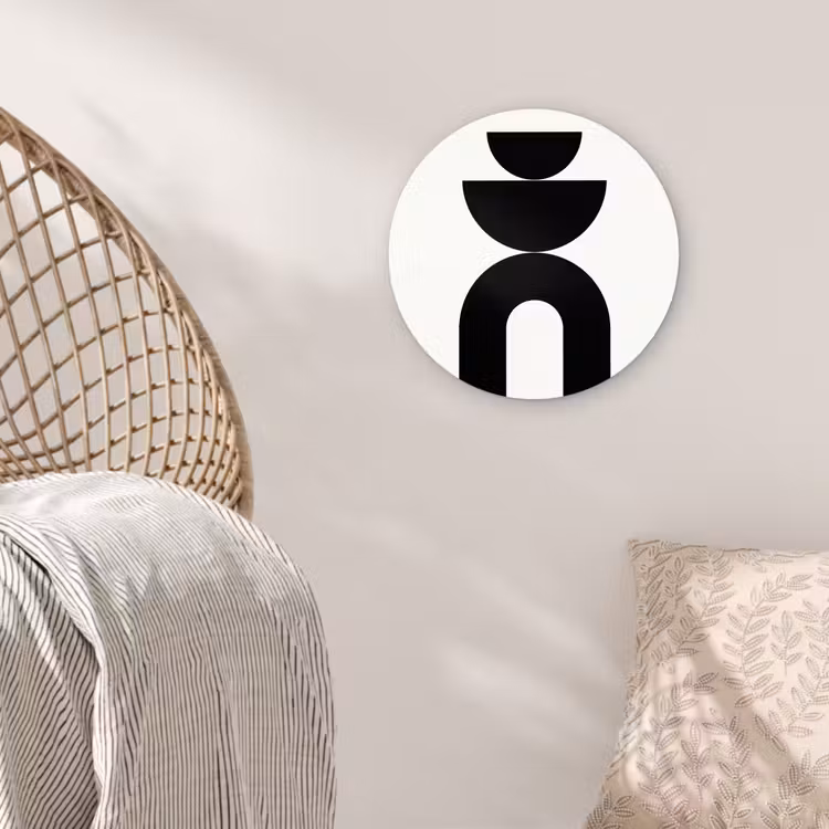 round wall art - Minimalist - Art - White - Minimalistisch - Kunst - Wit Wandcirkel kunststof plaat 5mm dik klein