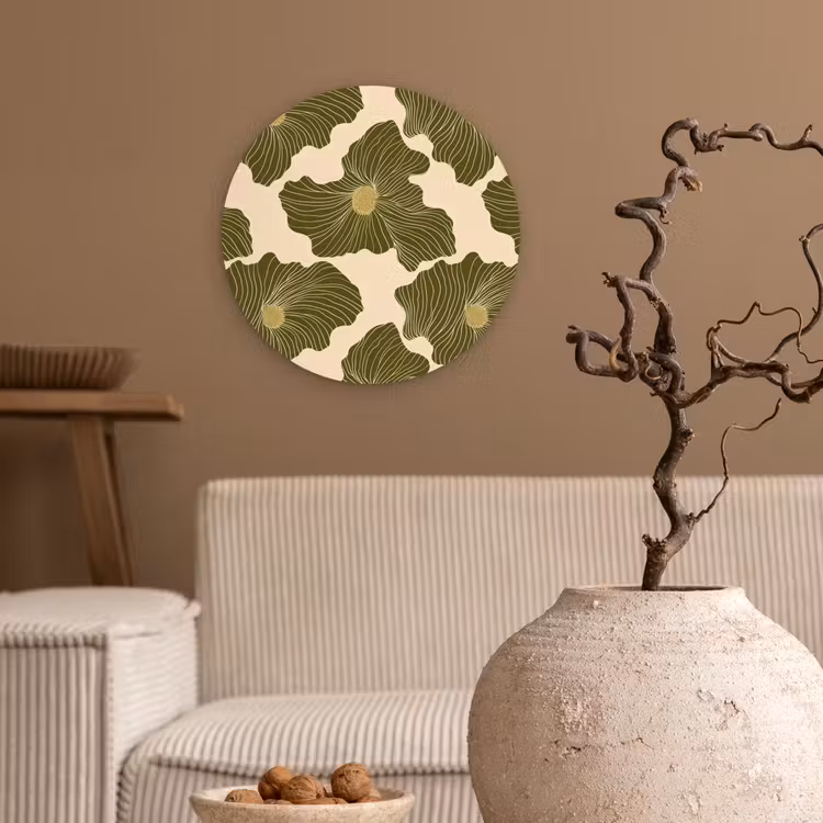 Modern - Abstract - Groen Wandcirkel kunststof plaat 5mm dik klein 188 -sfeer1