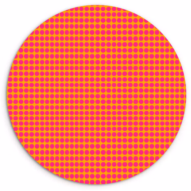 Modern - Stippen - Oranje Wandcirkel kunststof plaat 5mm dik klein 188 -3d
