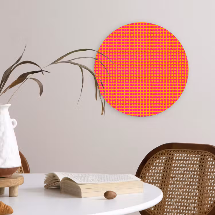Modern - Stippen - Oranje Wandcirkel kunststof plaat 5mm dik klein 188 -sfeer4