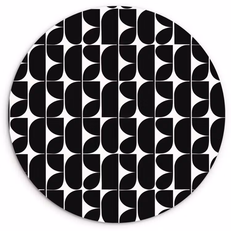 Modern - Geometrisch - Zwart Wandcirkel kunststof plaat 5mm dik klein 188 -3d