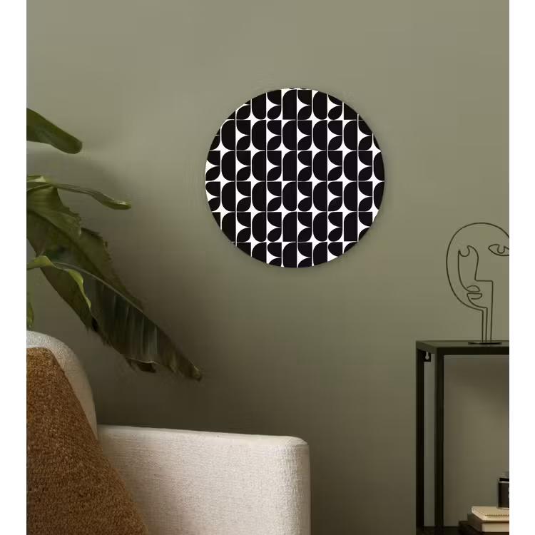Modern - Geometrisch - Zwart Wandcirkel kunststof plaat 5mm dik klein 188 -sfeer3