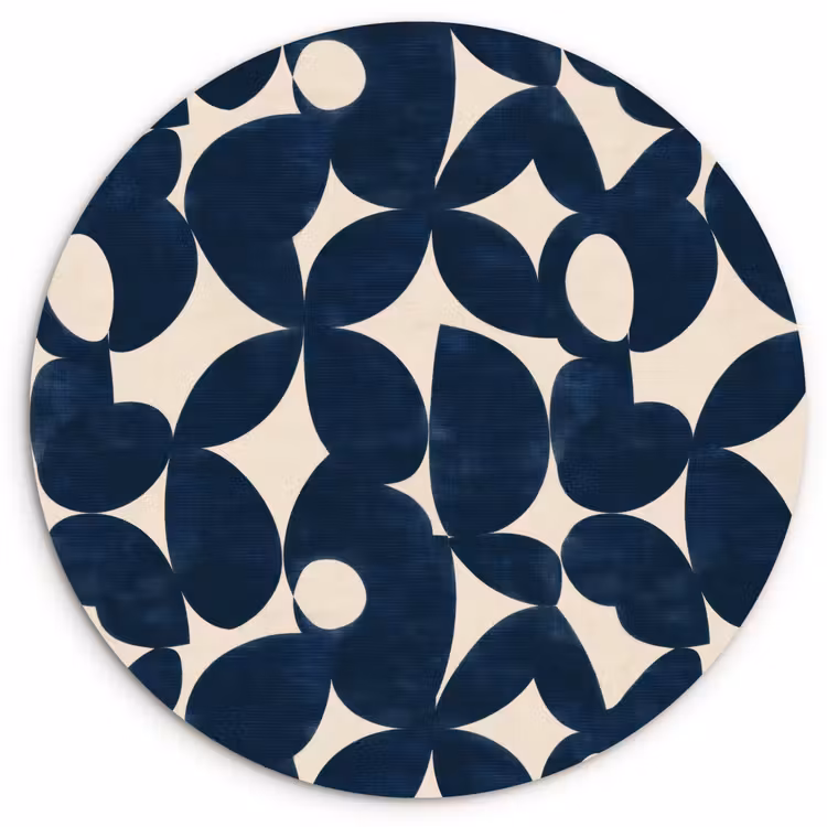 Modern - Geometrisch - Blauw Wandcirkel kunststof plaat 5mm dik klein 188 -3d