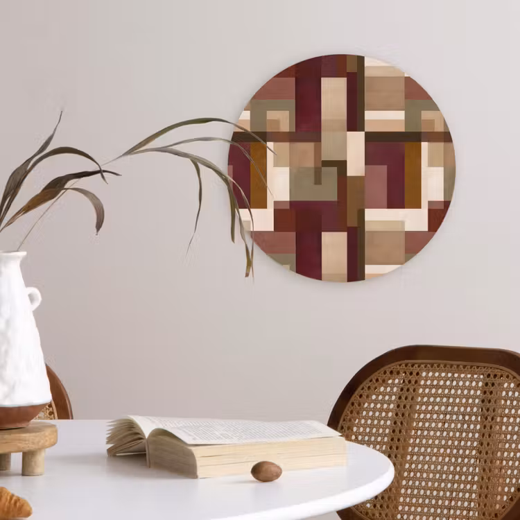 Modern - Geometrie - Kleurrijk Wandcirkel kunststof plaat 5mm dik klein 188 -sfeer4
