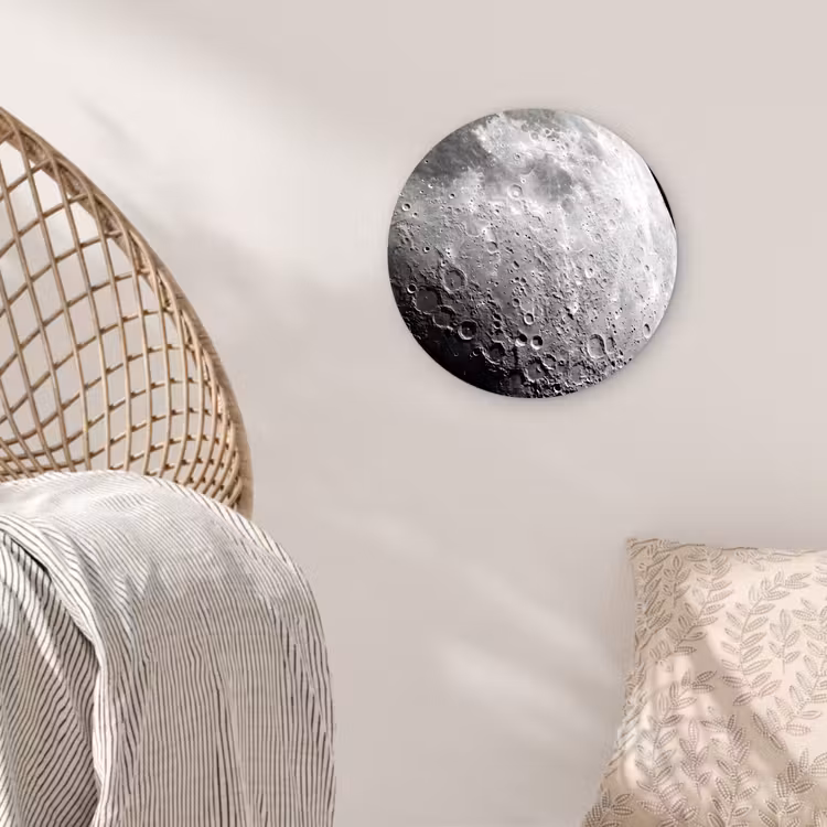 round wall art - Moon - Craters - Space - Maan - Kraters - Ruimte Wandcirkel kunststof plaat 5mm dik klein
