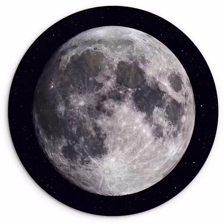 round wall art - Moon - Stars - Space - Maan - Sterren - Ruimte Wandcirkel kunststof plaat 5mm dik klein