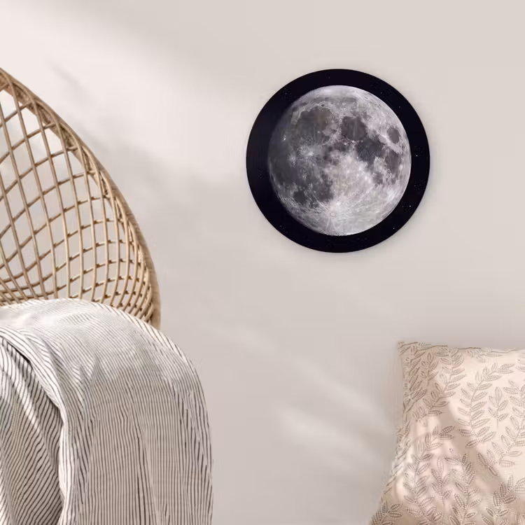 round wall art - Moon - Stars - Space - Maan - Sterren - Ruimte Wandcirkel kunststof plaat 5mm dik klein