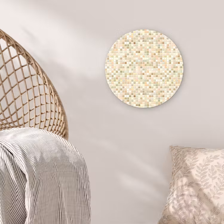 Mozaïek - Patroon - Beige Wandcirkel kunststof plaat 5mm dik klein 188 -sfeer5