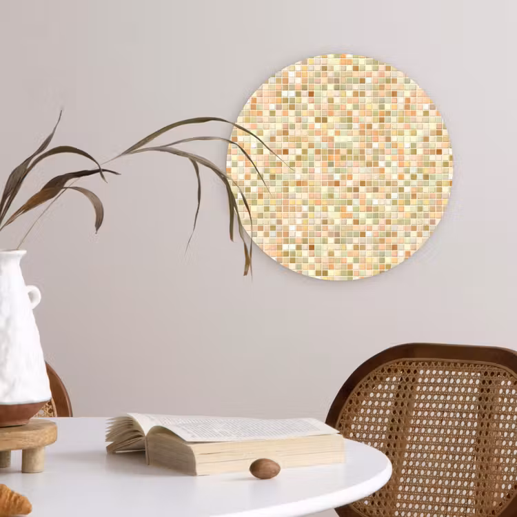 Mozaïek - Patroon - Terracotta Wandcirkel kunststof plaat 5mm dik klein 188 -sfeer4