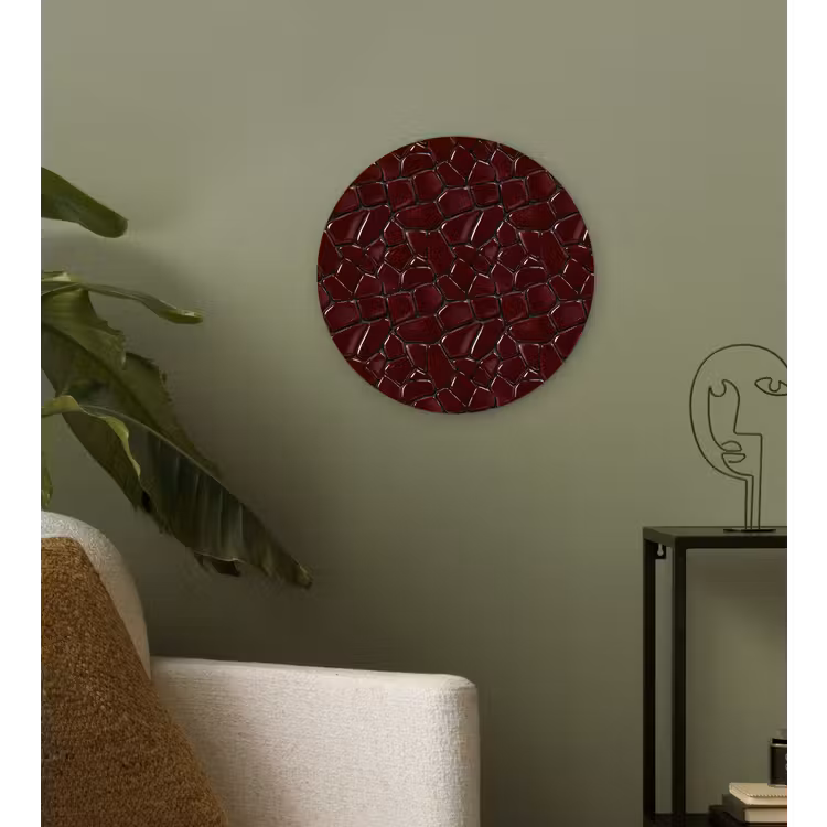Mozaïek - Tegel - Bordeauxrood Wandcirkel kunststof plaat 5mm dik klein 188 -sfeer3