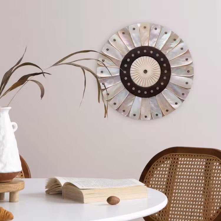 Parelmoer - Patroon - Decoratie - Ambacht - Wit Wandcirkel kunststof plaat 5mm dik klein -sfeer4