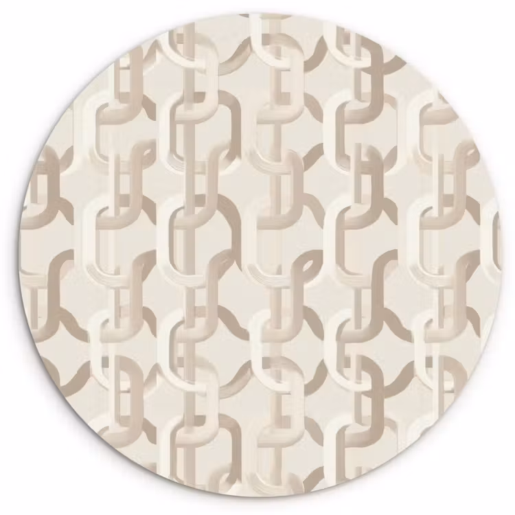 Motief - Abstract - Beige Wandcirkel kunststof plaat 5mm dik klein 188 -3d