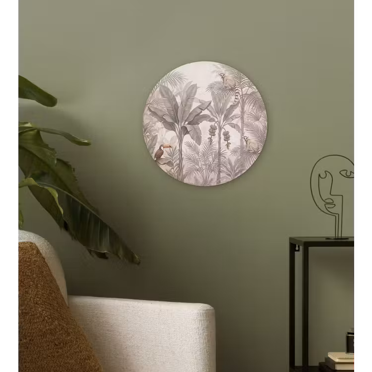 Natuur - Jungle - Ringstaartmaki - Bruin Wandcirkel kunststof plaat 5mm dik klein -sfeer3