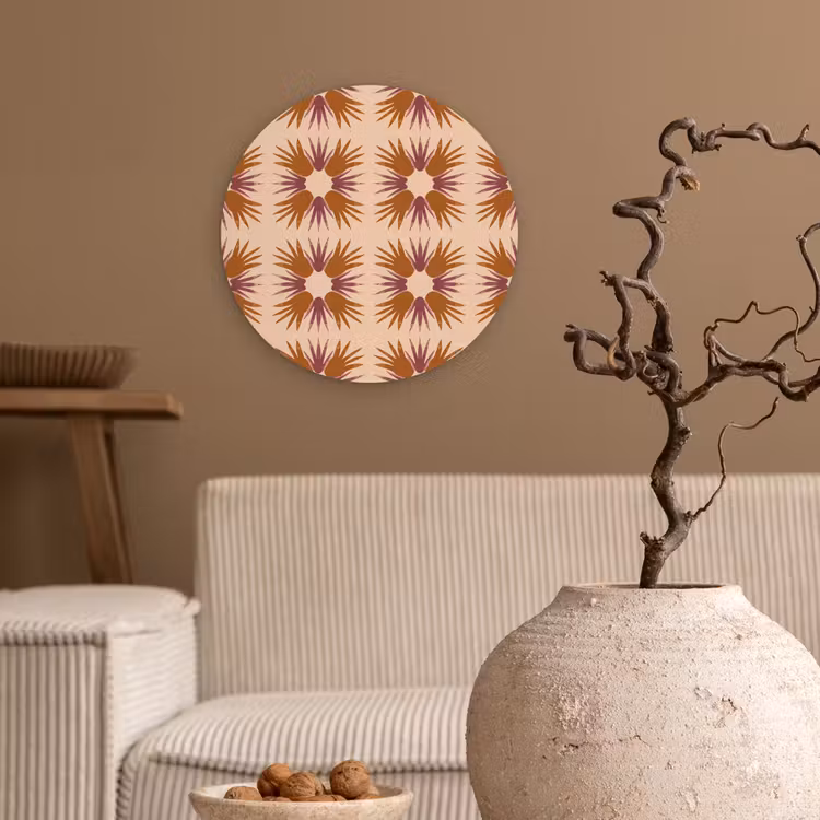 Ornament - Patroon - Oker Wandcirkel kunststof plaat 5mm dik klein 188 -sfeer1