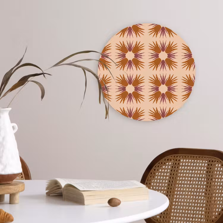 Ornament - Patroon - Oker Wandcirkel kunststof plaat 5mm dik klein 188 -sfeer4