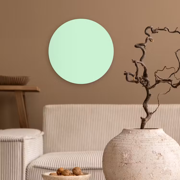 Pale - Mint - Groen Wandcirkel kunststof plaat 5mm dik klein 188 -sfeer1