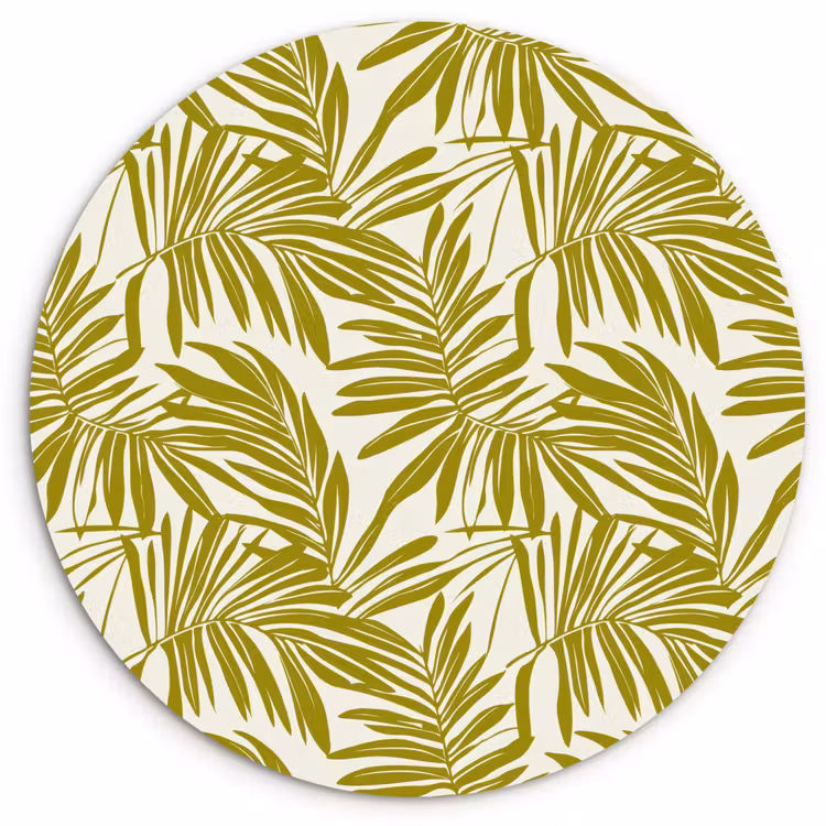 Palmblad - Patroon - Groen Wandcirkel kunststof plaat 5mm dik klein 188 -3d