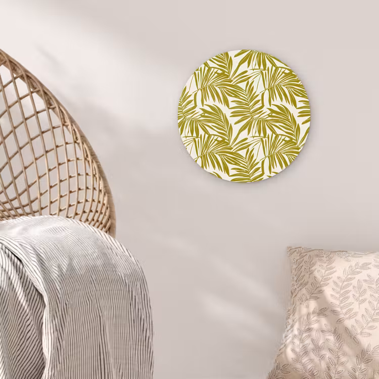 Palmblad - Patroon - Groen Wandcirkel kunststof plaat 5mm dik klein 188 -sfeer5