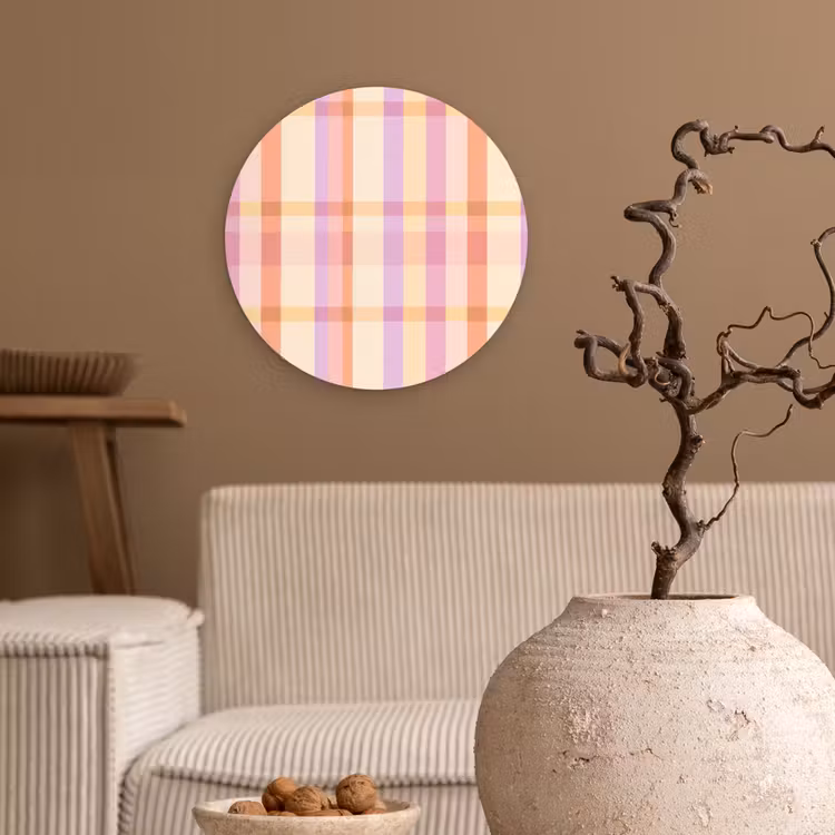 Pastel - uitpatroon - Geometrisch Wandcirkel kunststof plaat 5mm dik klein 188 -sfeer1