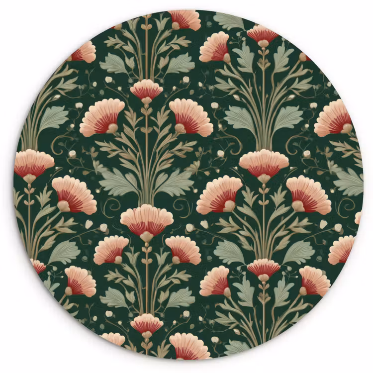 Patroon - Botanisch - Kleurrijk Wandcirkel kunststof plaat 5mm dik klein 188 -3d