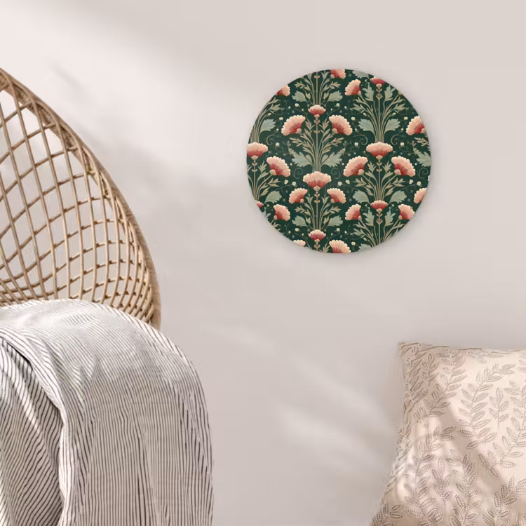 Patroon - Botanisch - Kleurrijk Wandcirkel kunststof plaat 5mm dik klein 188 -sfeer5