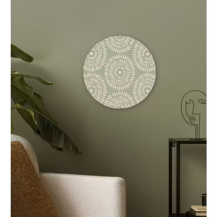 Patroon - Cirkels - Abstract - Modern - Groen Wandcirkel kunststof plaat 5mm dik klein -sfeer3