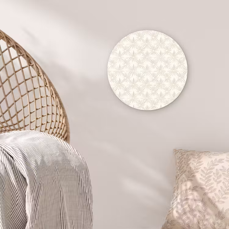 Patroon - Bloemen - Beige Wandcirkel kunststof plaat 5mm dik klein 188 -sfeer5