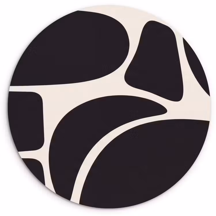 round wall art - Pattern - Organic - Black - Patroon - Organisch - Zwart Wandcirkel kunststof plaat 5mm dik klein