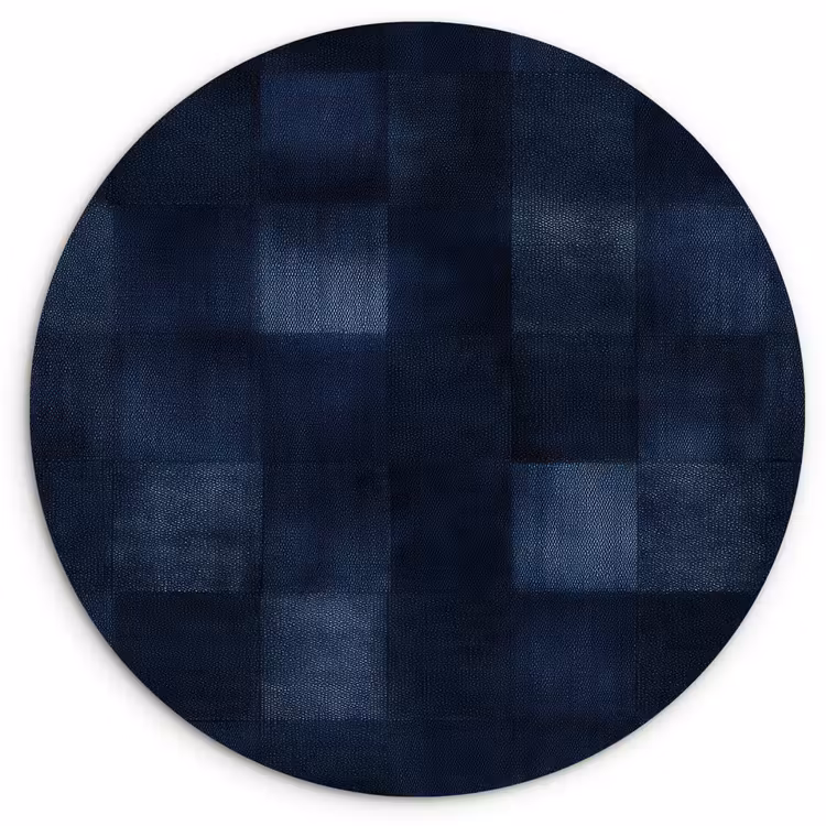 Patroon - Ruit - Marineblauw Wandcirkel kunststof plaat 5mm dik klein 188 -3d