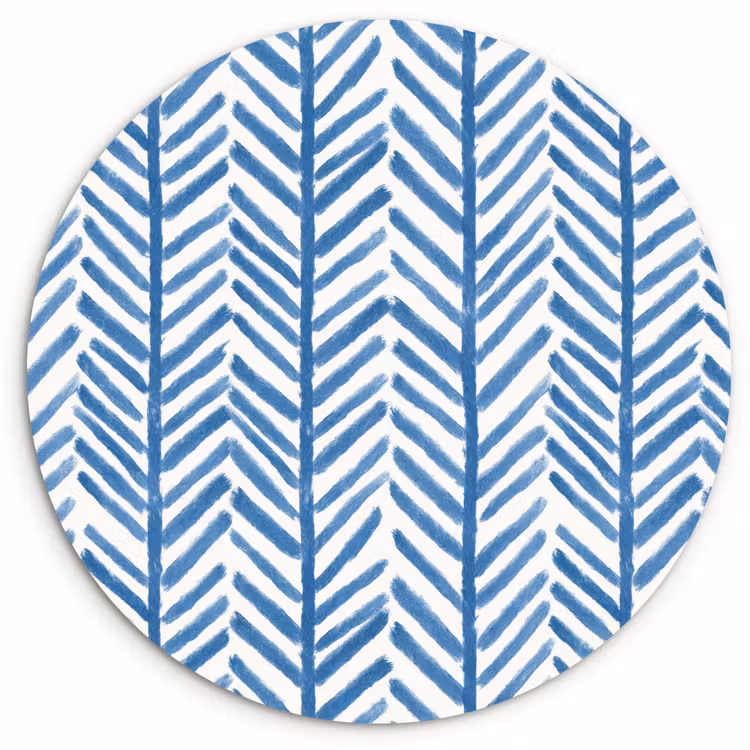 Patroon - Streep - Blauw Wandcirkel kunststof plaat 5mm dik klein 188 -3d