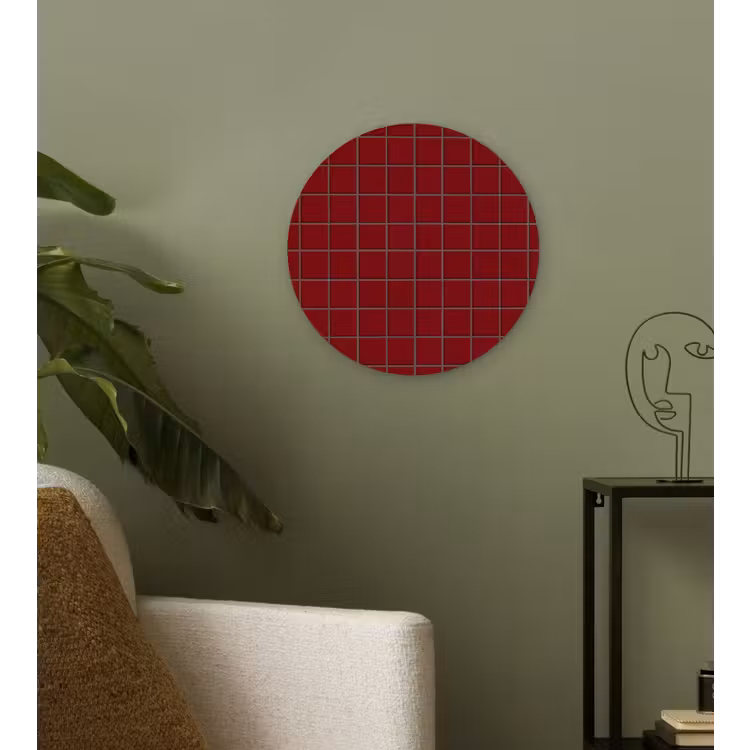 Patroon - Tegels - Burgundy Wandcirkel kunststof plaat 5mm dik klein 188 -sfeer3