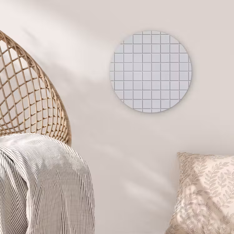 Patroon - Tegels - Licht - Grijs Wandcirkel kunststof plaat 5mm dik klein 188 -sfeer5