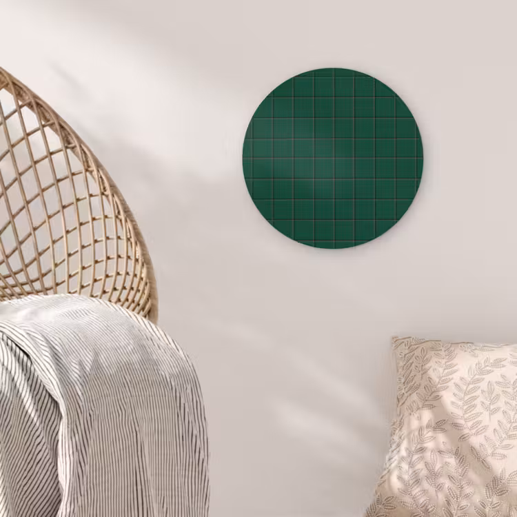 Patroon - Tegels - Dennen - Groen Wandcirkel kunststof plaat 5mm dik klein 188 -sfeer5