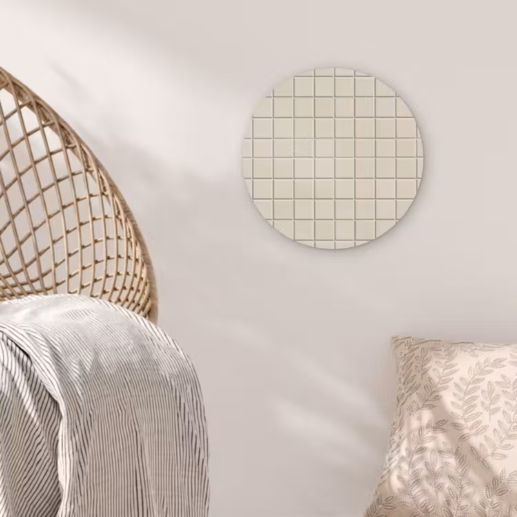 Patroon - Tegels - Taupe Wandcirkel kunststof plaat 5mm dik klein 188 -sfeer5