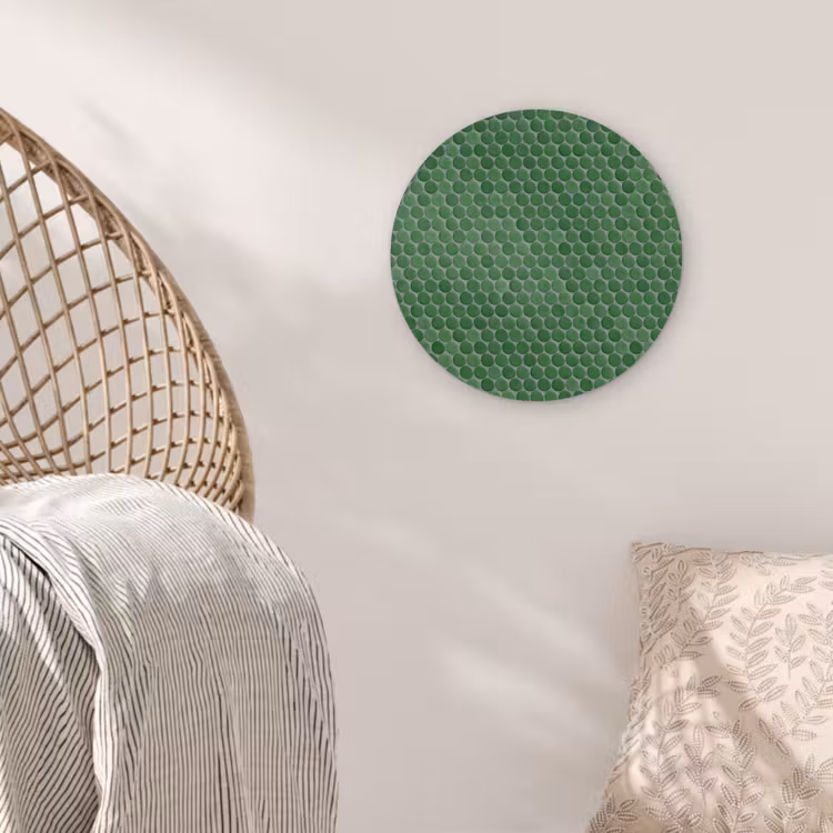 Penny - Mozaïek - Bosgroen - Green Wandcirkel kunststof plaat 5mm dik klein 188 -sfeer5