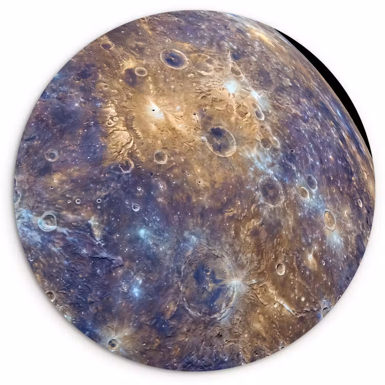 round wall art - Planet - Craters - Space - Planeet - Kraters - Ruimte Wandcirkel kunststof plaat 5mm dik klein