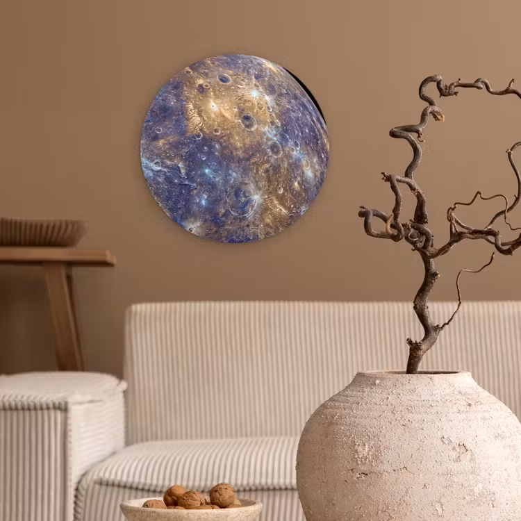round wall art - Planet - Craters - Space - Planeet - Kraters - Ruimte Wandcirkel kunststof plaat 5mm dik klein
