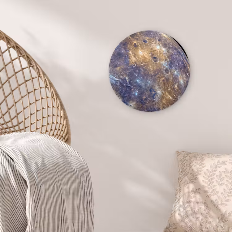 round wall art - Planet - Craters - Space - Planeet - Kraters - Ruimte Wandcirkel kunststof plaat 5mm dik klein