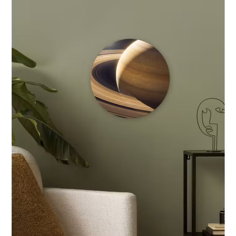 round wall art - Planet - Rings - Space - Planeet - Ringen - Ruimte Wandcirkel kunststof plaat 5mm dik klein