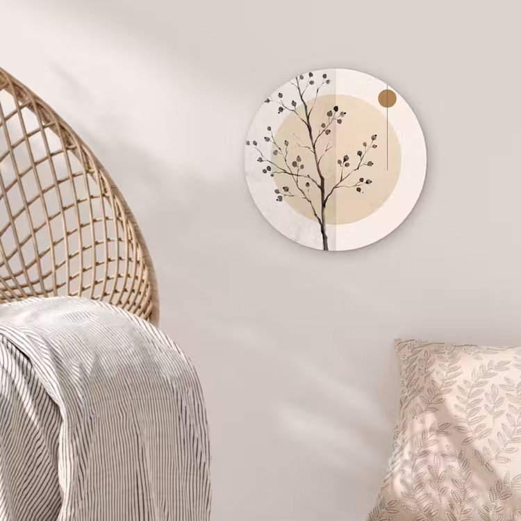 round wall art - Plant - Abstract - Beige - Plant - Abstract - Beige Wandcirkel kunststof plaat 5mm dik klein