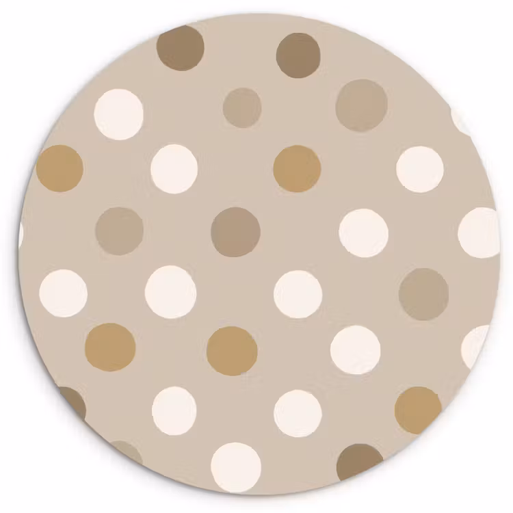 Polka - Dots - Beige Wandcirkel kunststof plaat 5mm dik klein 188 -3d